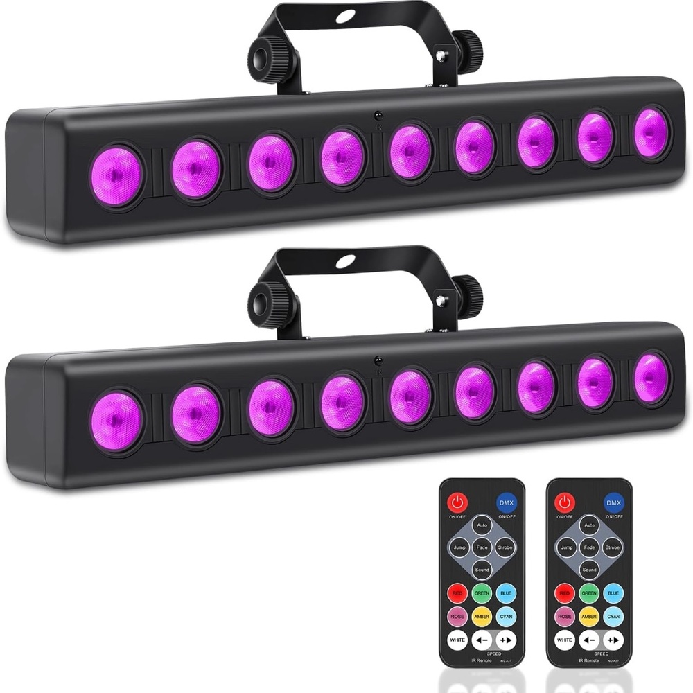NIB Set of 2 LED Stage Light Bars,  7 DMX-512 Chanels, Remote Control